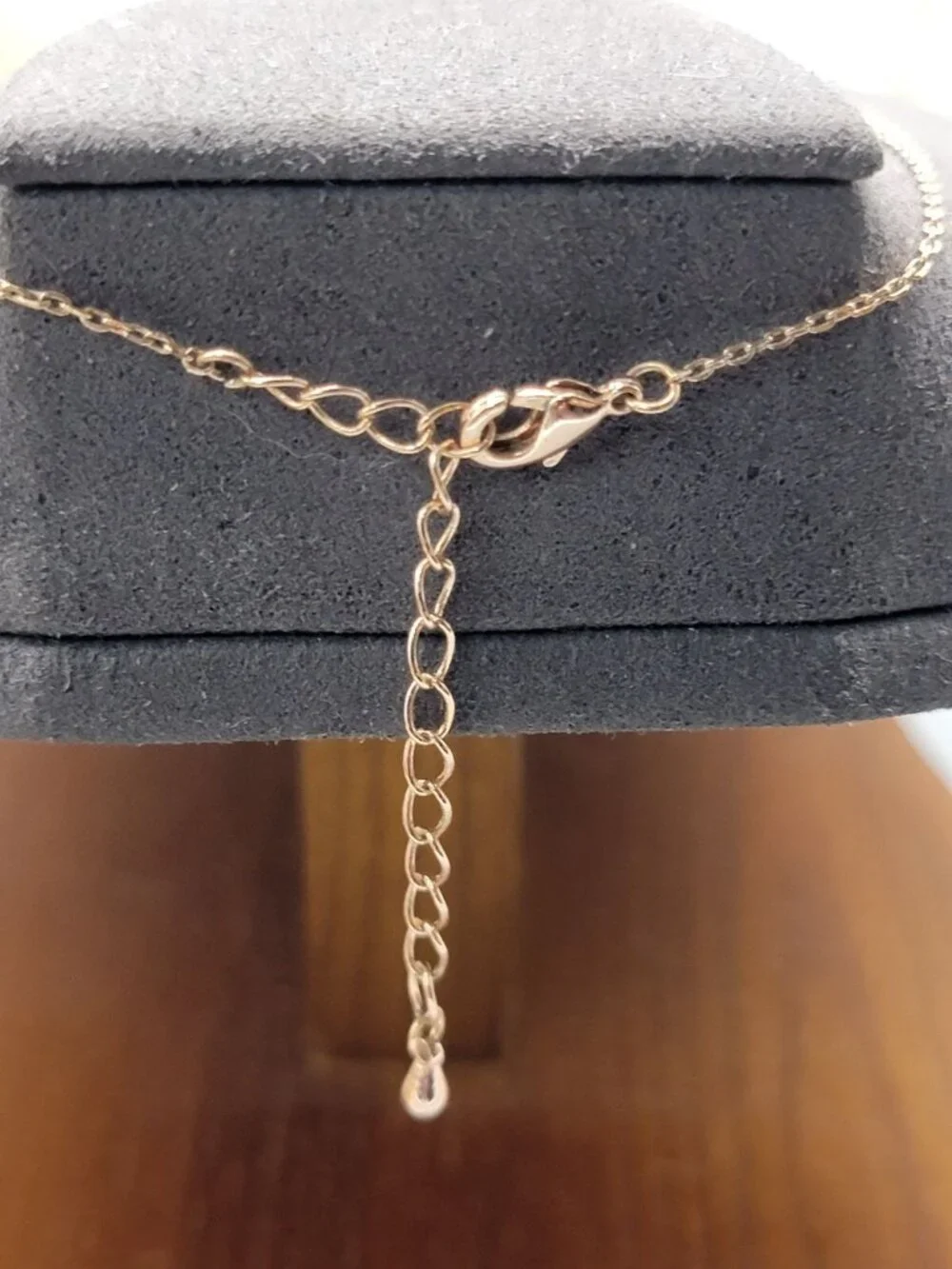 14kgp CZ Infinity Pendant Necklace Cubic Zirconia Rose Gold Plated 17